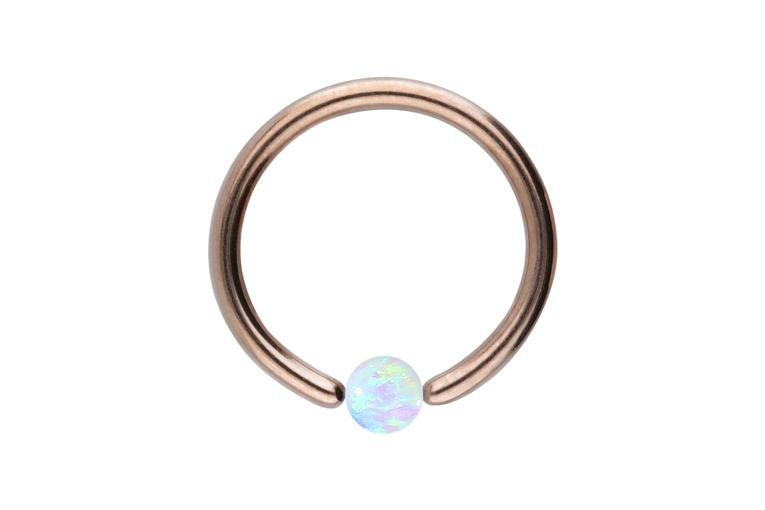 Titan Klemmkugelring Piercing SYNTHETISCHER OPAL